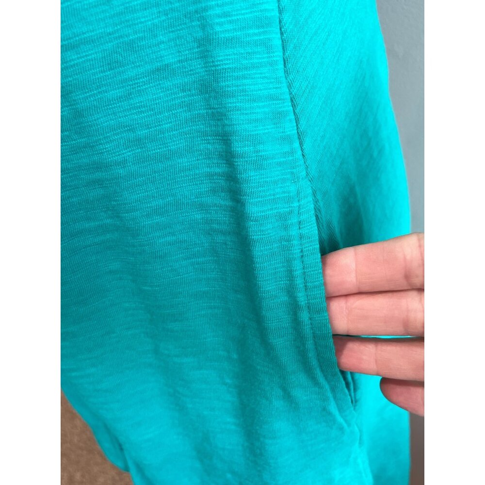Habitat Midi Sleeveless Dress Womens S Teal Asymmetrical Hem Pockets Beach - Picture 3 of 7